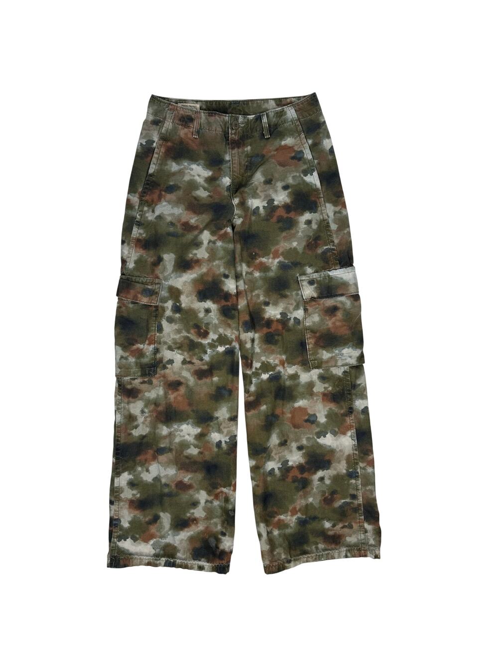 Levi’s Green Camo Cargo Pants Women’s 24 Waist 27 Cotton Utility Y2K